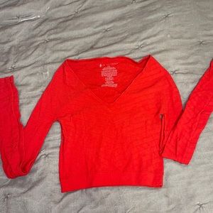Free people movement long sleeve red top
